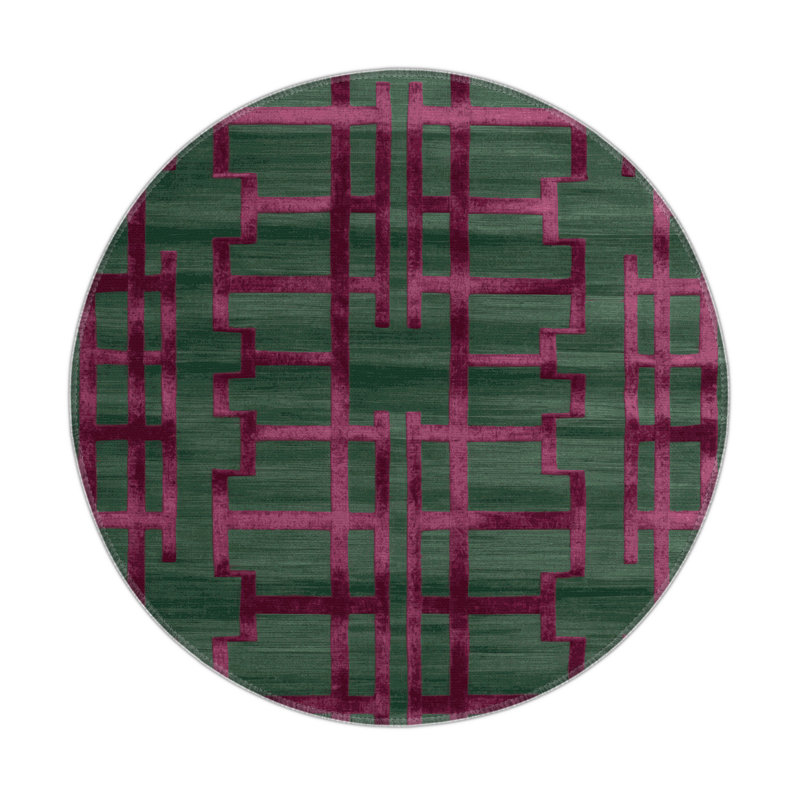 Tapis vert intérieur et extérieur Trellis, Rond 5 pi