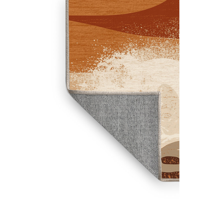 Machine Washable Pelico Iguazu Falls Argentina Contemporary Ombre Rug in Beige – Beige Binding, 8x12