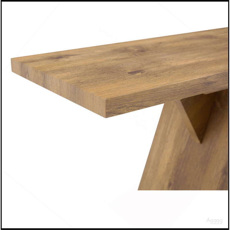 Console, table d'entrée étroite de 43,4 pouces de long avec base en forme de V, console de canapé rustique pour le couloir, le salon, le canapé derrière