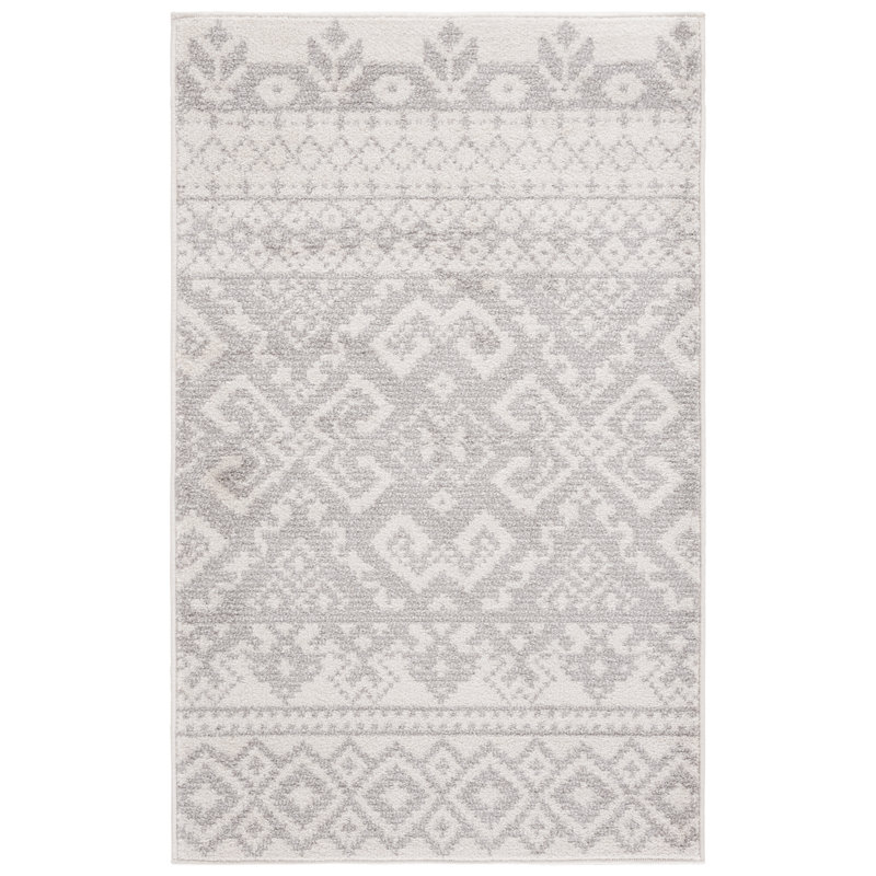 Tapis beige et argent de style sud-ouest Wynn, Rectangle 3 pi x 5 pi