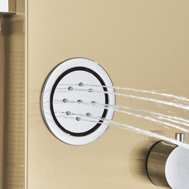 Panneau de douche brossé 47 po avec pomme de douche fixe