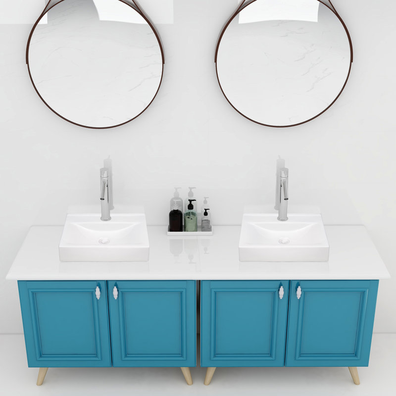 Lavabo de salle de bain rectangulaire en porcelaine blanche 18 "x 12" Aquaterior  