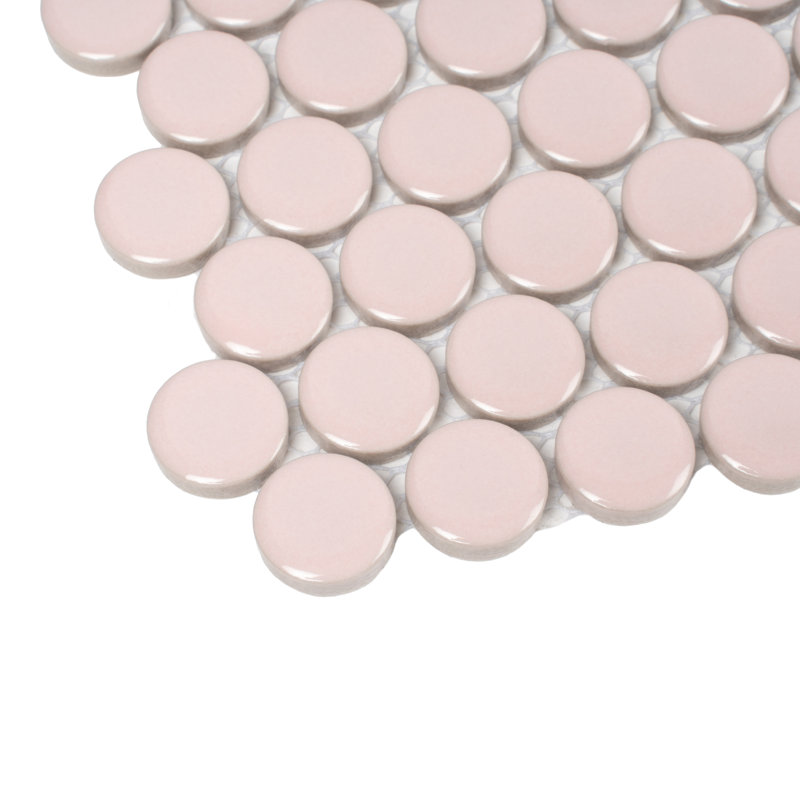 Cirkel 11.46'' W x 12.4'' L Porcelain Tile Mosaic Sheet, Nude Pink