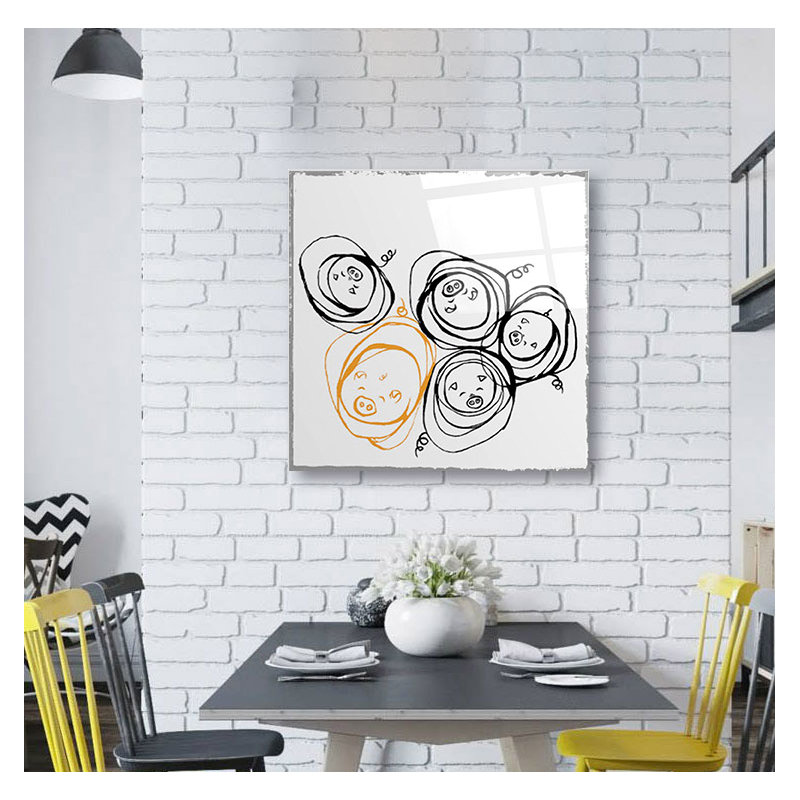 «Pigs in a Blanket», impression en blanc