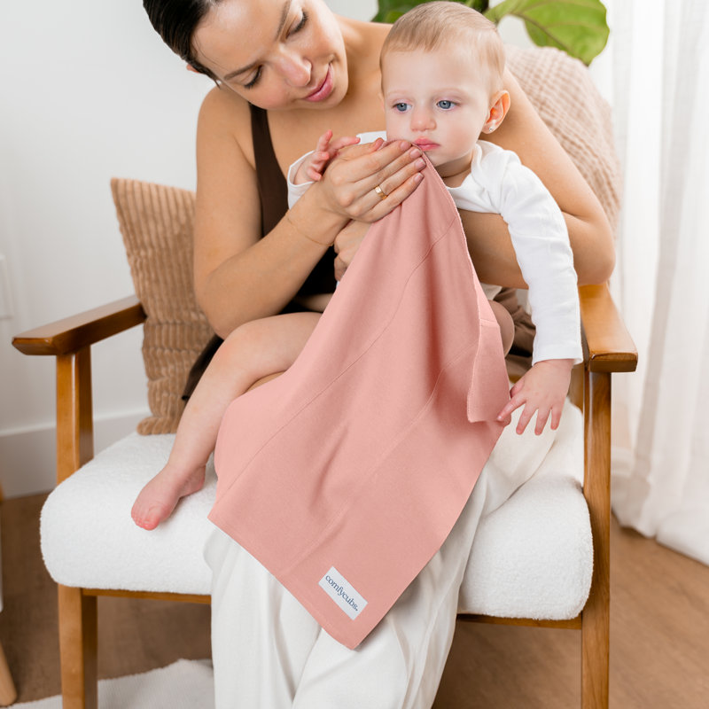 Cotton Burp Cloths 100% Cotton Bath Towels, Bold Blush