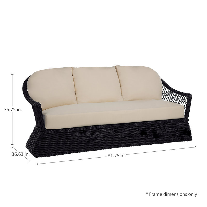 Canapé d'extérieur Soho N-Dura, No Welt + Dream Fill, Chambray tonnelle, Onyx