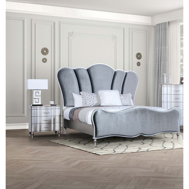 Ensemble de 3 tables de chevet 2 pièces, Queen, Argent