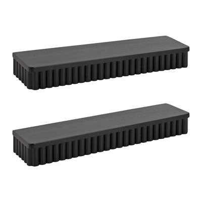 Wooden Ribbed Two-Piece Shelf Set
