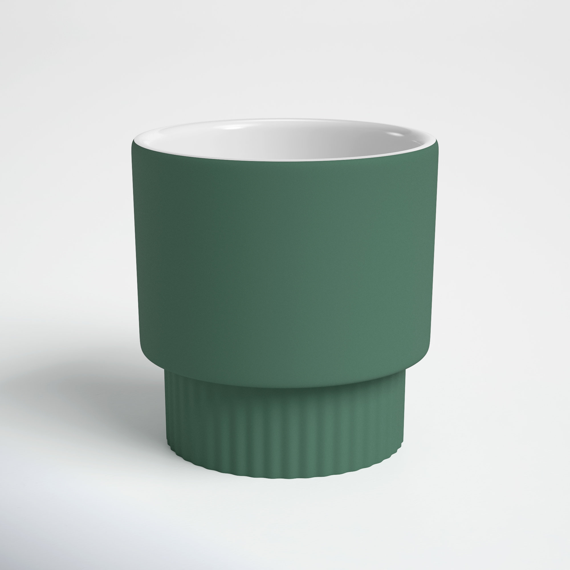 Seville Handmade Ceramic Pot Planter, Green, 5" H x 5" W x 5" D