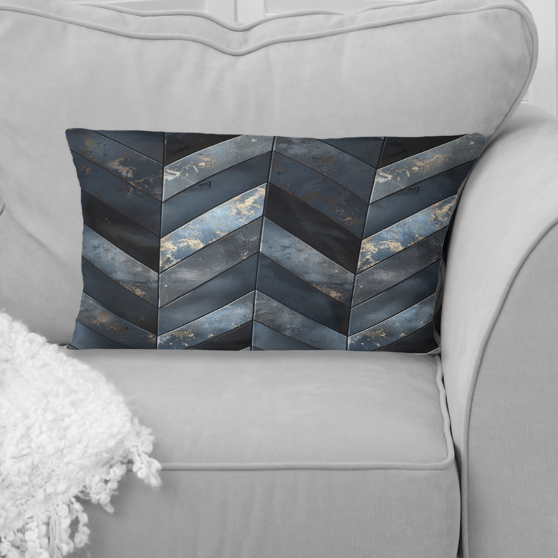 Coussin lombaire gris transitionnel à chevrons magiques gris IV