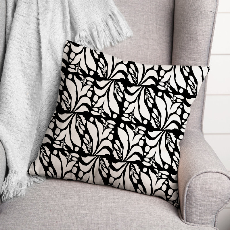 Coussin décoratif , H 18 po x l 18 po, Noir