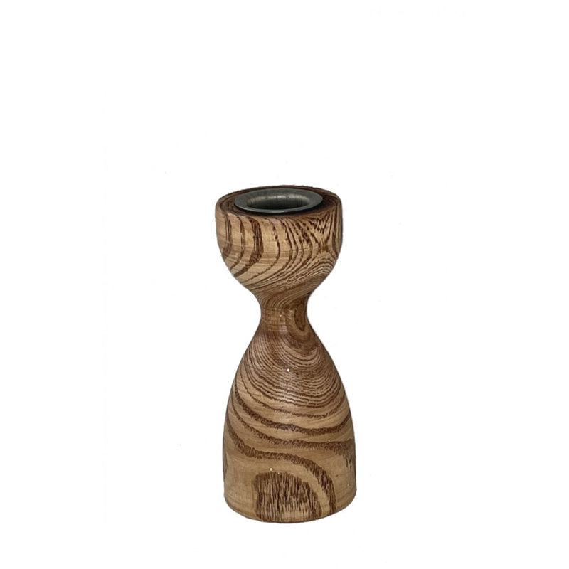 Porte-bougie Curvy, H 4,50 po x l 2 po x P 2 po, Marron foncé
