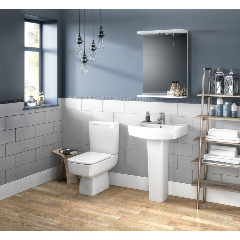Nuie Bliss 520mm L x 420mm W White Vitreous China Rectangular Sink with Overflow
