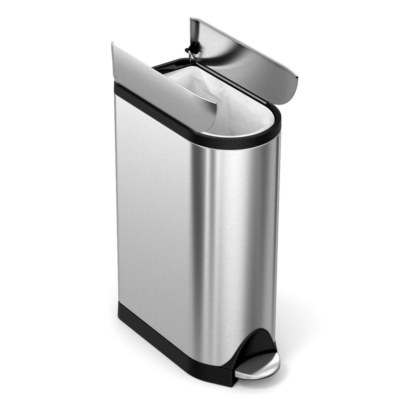 simplehuman 18L butterfly pedal bin, brushed stainless steel