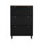 Range-chaussures polyvalent pour hall d'entrée avec 3 crochets et panneau réglable, tiroirs rabattables de rangement noirs, crochets, noir, tablettes, finition grain de bois, pour-1506998723