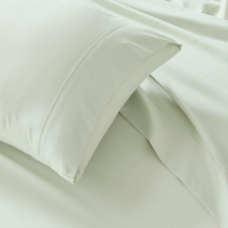 Ensemble de draps Verona, Ensemble de draps pour grand lit avec 4 taies d'or, Vert