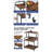 3-Tier Rolling Printer Cart with Height Adjustable Shelf, Industrial Style for Home Office Storage-1225546584