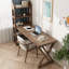 Bureau de direction en L en bois massif brun noisette-1809845839