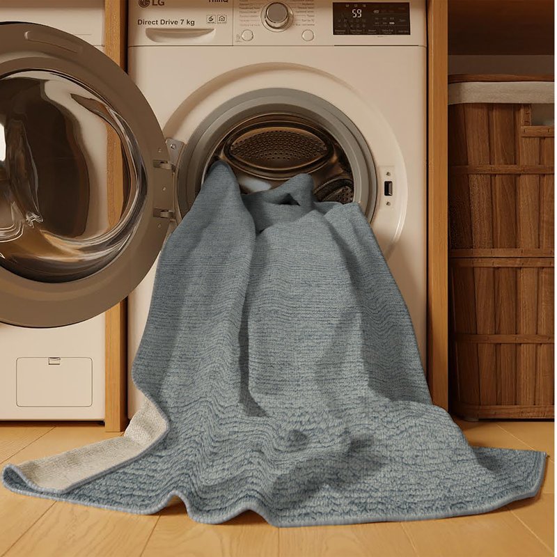 Machine Washable Solid Gray Area Rug, Rectangle 8' x 12'