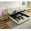 Ensemble de chambre à coucher 3 pièces, lit gaufré à oreilles King Chenille avec système hydraulique et 2 tables de chevet de ferme avec ports USB et Type-C 