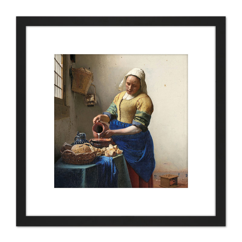 The Milkmaid Woman Kitchen by Johannes Vermeer - Single Picture Frame Painting