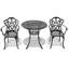 Ensemble de 3 pièces de mobilier de patio en aluminium moulé avec coussins