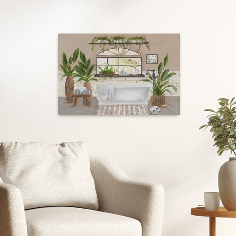 Farmhouse Bath I, art contemporain, H 16 po x l 24 po