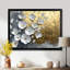 Fleurs blanches et dorées, forme pure de marbre III - coquelicot, art mural-299587542-299587565-299587563