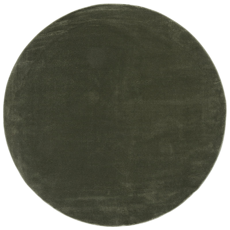 Revive Solid Color Area Rug In Green, Round 160 cm, Green