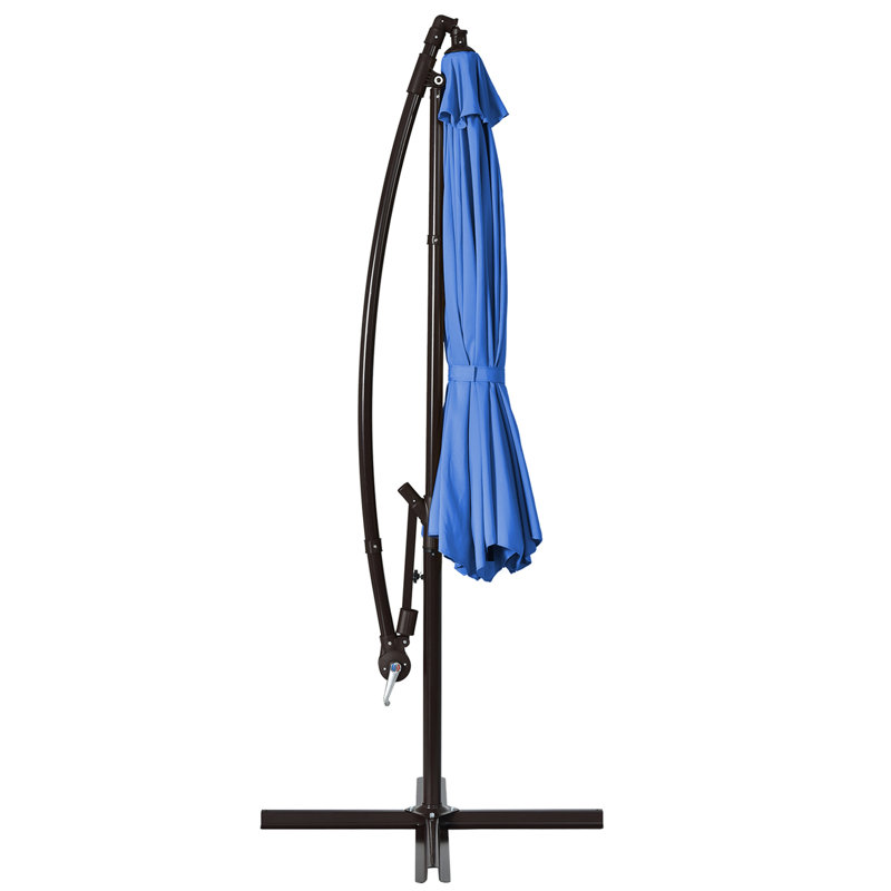 Parasol en porte-à-faux octogonal 10 pi Kunz, Bleu