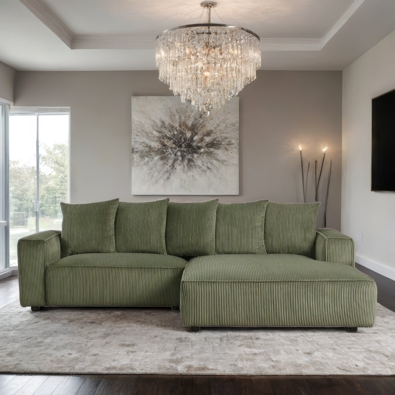 Raquel Sectional, Olive Fabric