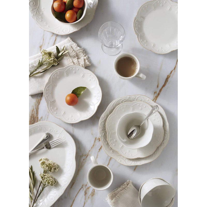French Perle 4-Piece Dinner Plate Set