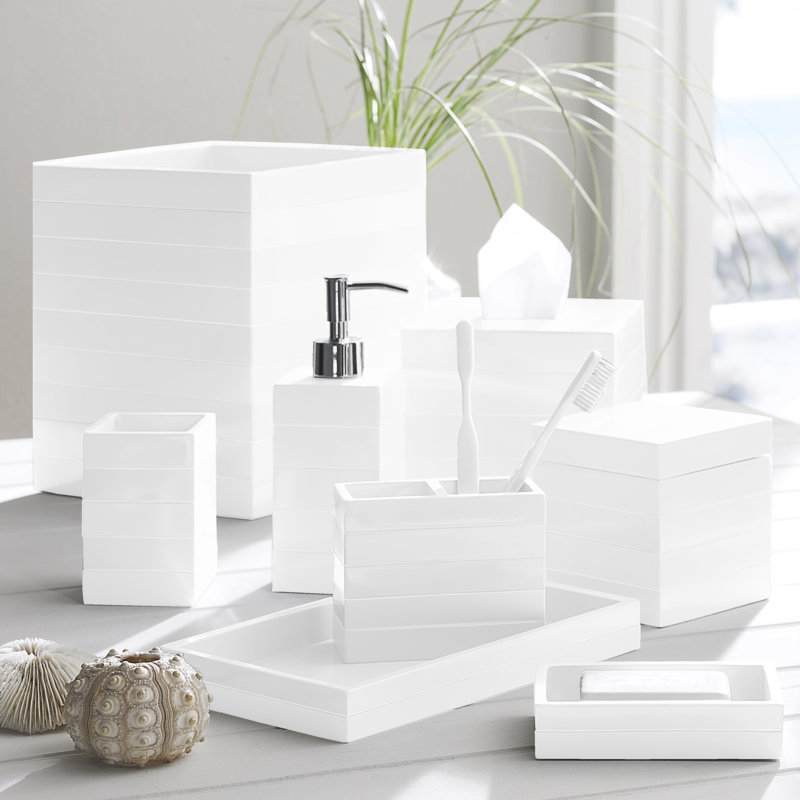 White Lacquer Rectangular Plastic Soap Dish