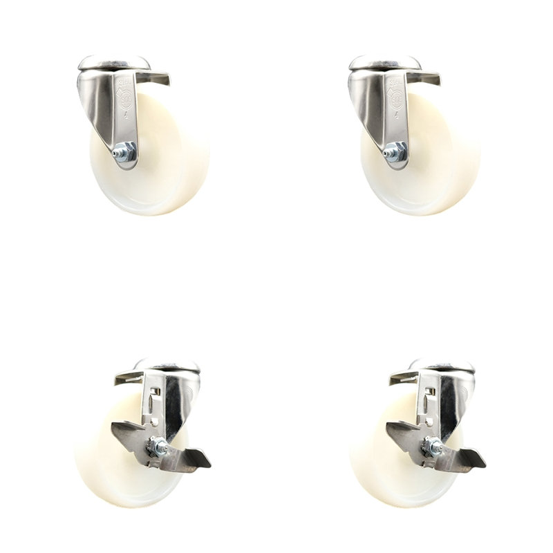 Jeu de roulettes pivotantes en nylon 316SS