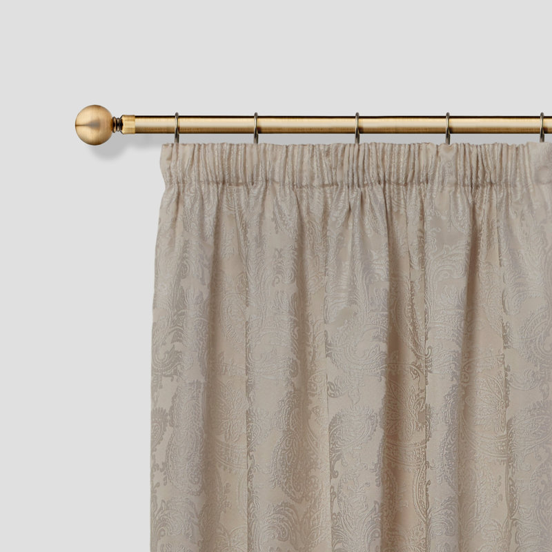 Abe Adjustable 2cm Single Curtain Pole, Antique Brass, 1.6 - 3m