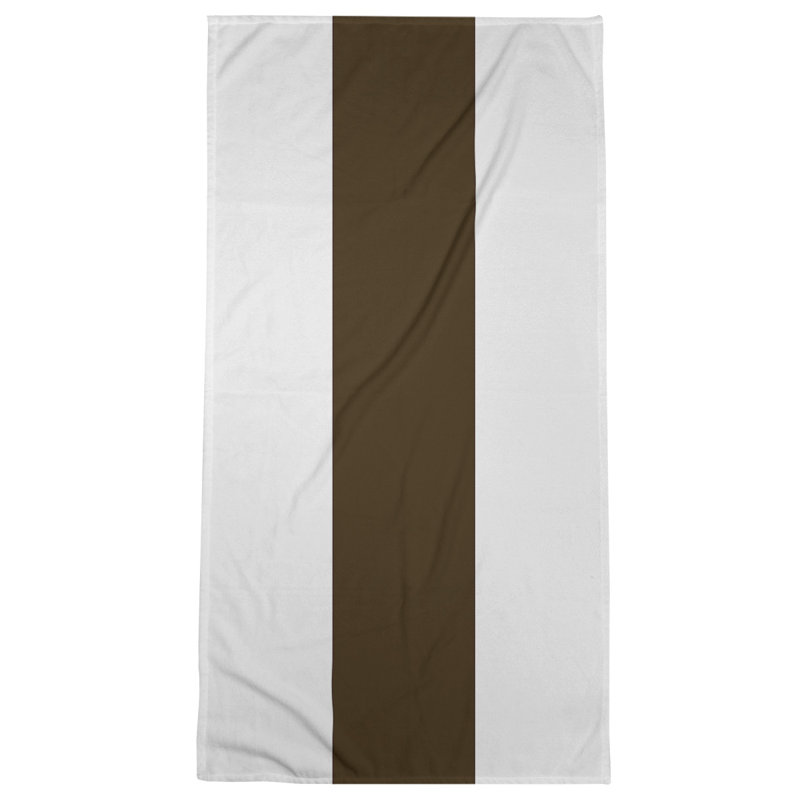 Bath Towel, White/Light Brown