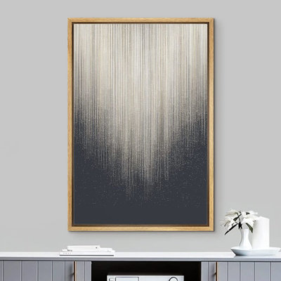 «Geometric Line Grunge Duotone Paint Stroke Landscape», peinture sur toile