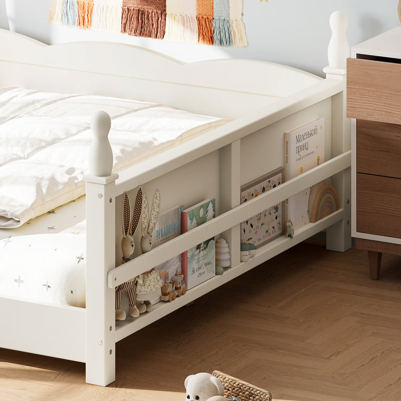 Lits sûrs avec rangement, panneau de fibres à densité moyenne en bois de pin style Montessori pour chambre d'enfant