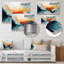 Bleu et orange, vagues abstraites colorées V - art mural abstrait en métal MT134537-1002849148
