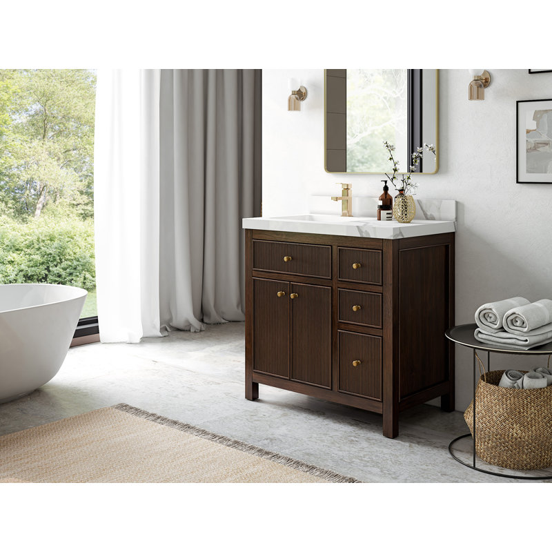 Teck de 36 po Sonoma X P 22 po Meuble-lavabo de salle de bain D, Palissandro