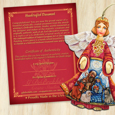 5'' Handmade Wood Hanging Figurine Ornament