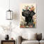 «Labrador noir avec couronne de fleurs sauvages et Botanicals (ton charmant)» fantaisiste-424372520