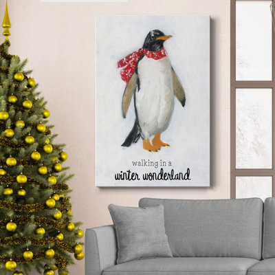Toile tendue avec châssis Winter Wonderland Penguin