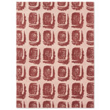 Wool Geometric Area Rug in Red/Pink