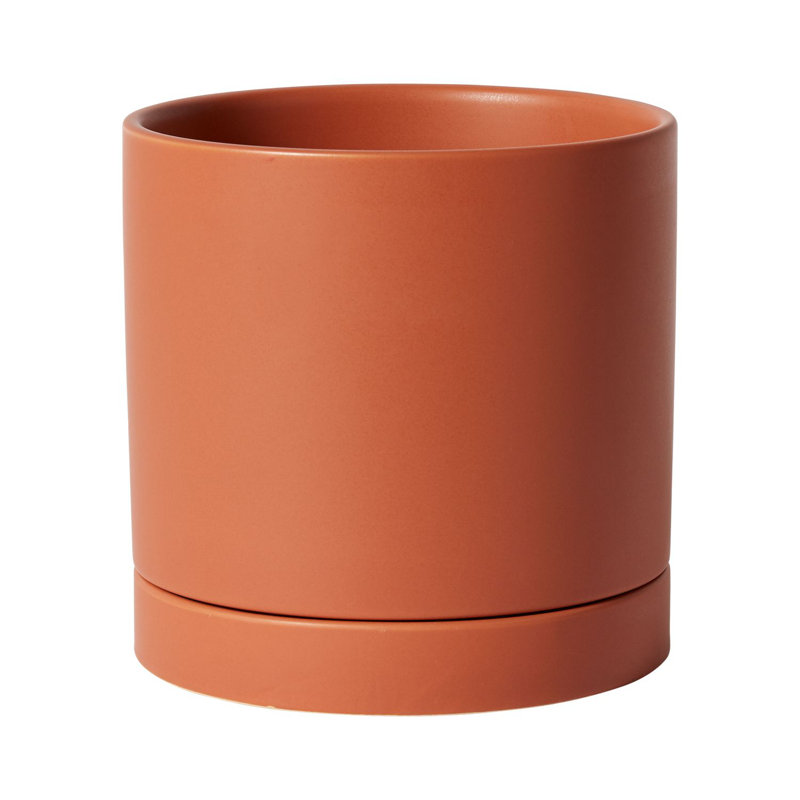 Pot de fleurs en céramique Carlotta, H 7 po x l 7 po x P 7 po, Terre cuite
