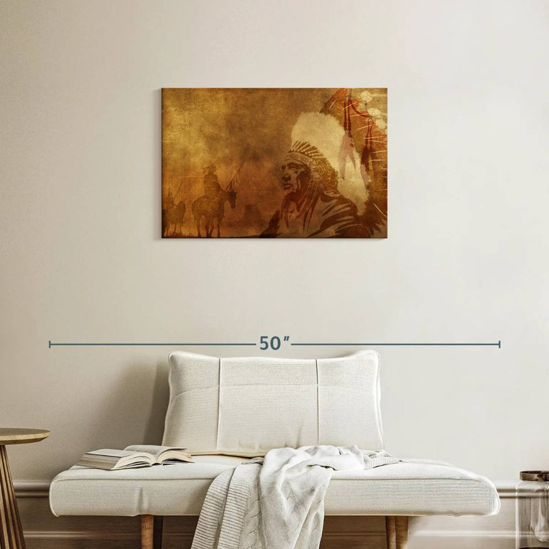 Lelar Native American Depiction, 20" H x 30" W
