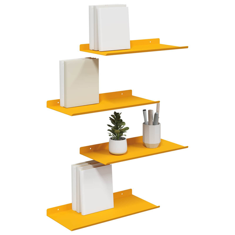 Steel Floating Shelf, Mustard Yellow