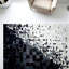 Tapis en cuir de vachette noir et blanc fait à la main-990590199