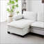 Canapé de luxe en U rembourré en chenille avec deux repose-pieds, doux et confortable pour les salons modernes, beige