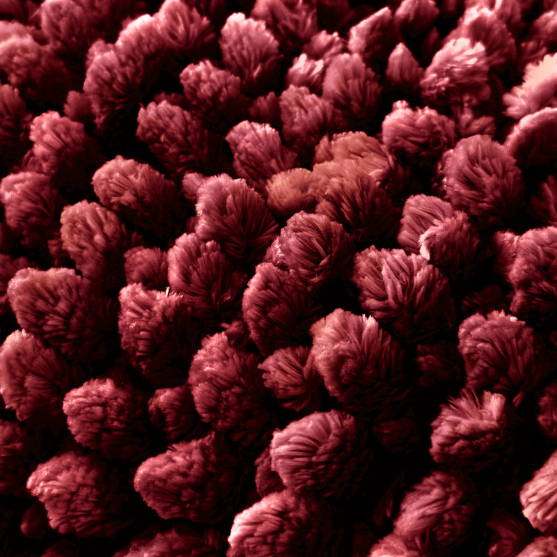 Margot Velvet Chenille Bobble Bath Mat, Brown